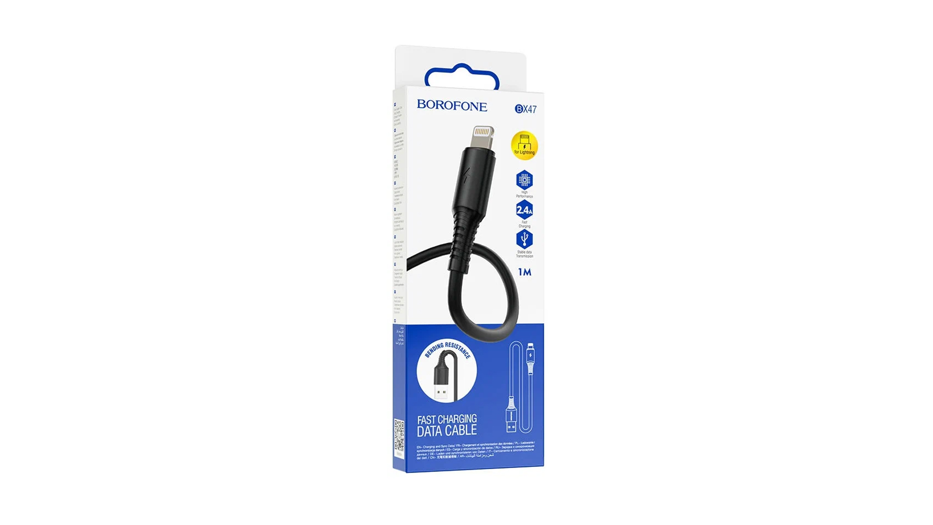 BOROFONE BX47/ USB - Lightning/ 1м/ 2.4A/ ПВХ/ Черный