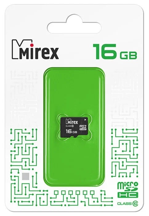 Карта памяти MIREX SDHC/ 16GB/ microSD/ Class 10/ Без SD адаптер