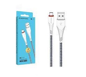 BOROFONE BX25/ USB - Lightning/ 1м/ 2.4A/ Нейлон/ Белый