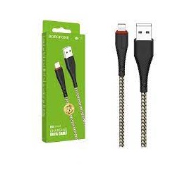 BOROFONE BX25/ USB - Lightning/ 1м/ 2.4A/ Нейлон/ Черный