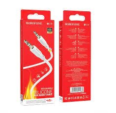 BOROFONE BL18 AUX аудио кабель силиконовый белый