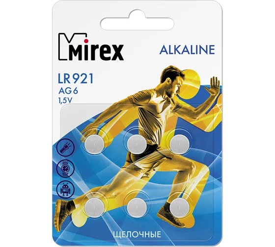 Mirex AG6 / LR921  1,5V  6 шт (6/216/648), блистер