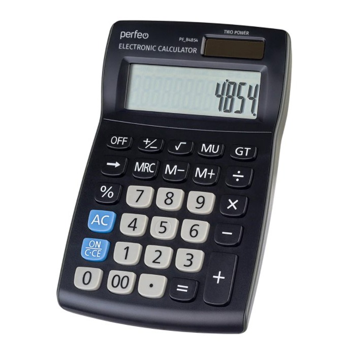 Perfeo калькулятор PF_B4854, бухгалтерский, 12-разр., черный