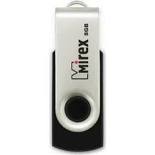 USB Флэш-накопитель Mirex SWIVEL BLACK/ 8GB/ USB 2.0/ Черный