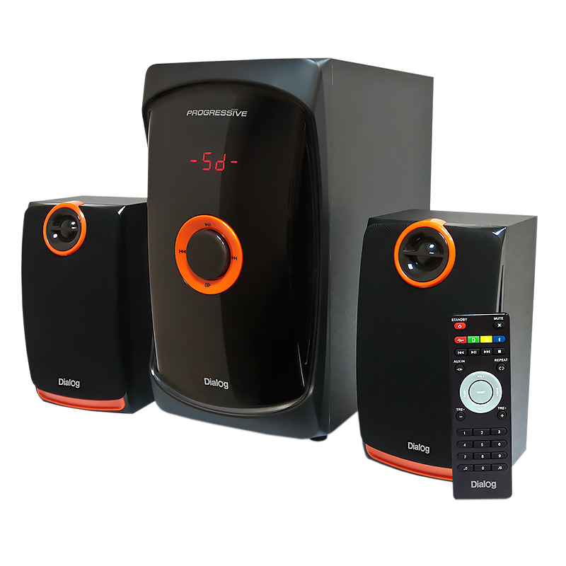 Dialog Progressive AP-200 BLACK - акустические колонки 2.1, 30W+2*15W RMS,Bluetooth,FM,USB+SD reader