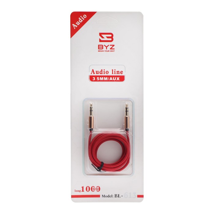 BYZ BL-613 Jack3.5 (M) - Jack3.5 (M) 1 метр, силикон, красный