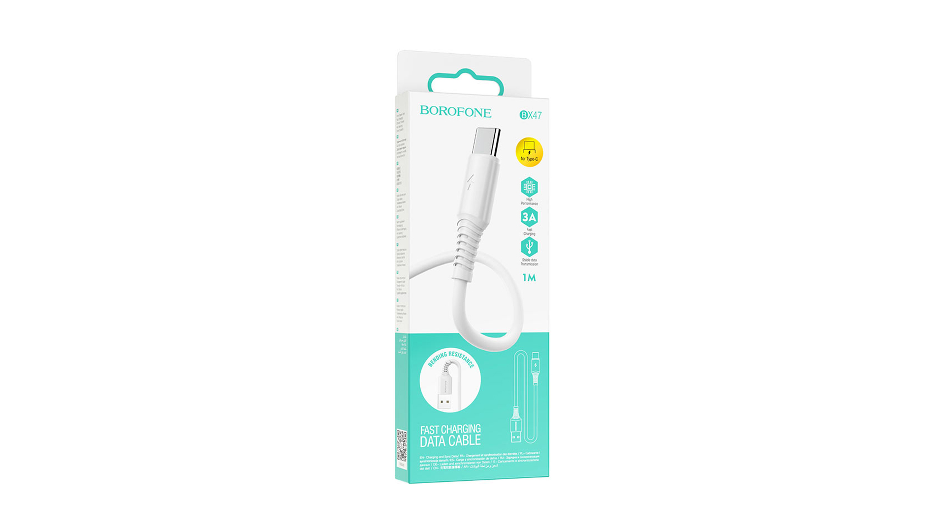 BOROFONE BX47/ USB кабель Type-C/ 1m/ 3A/ White