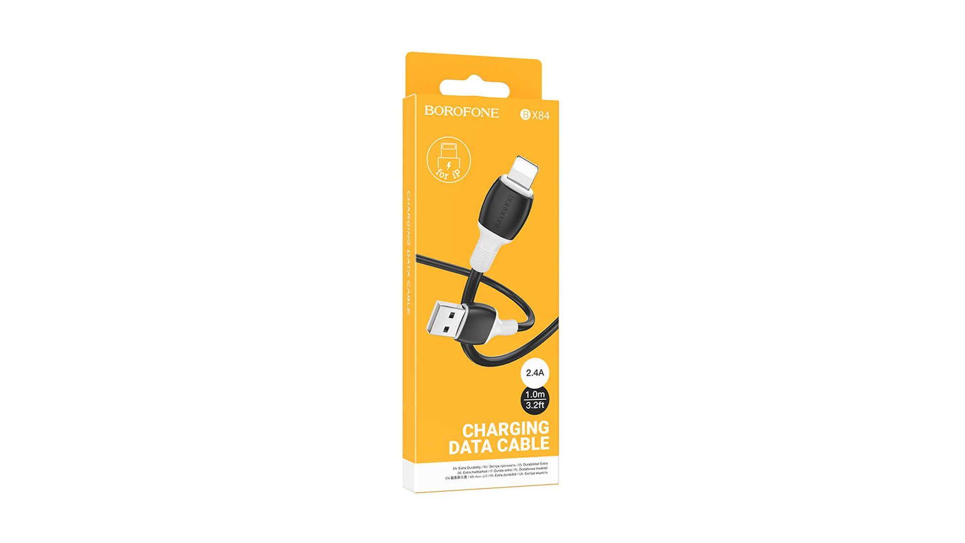BOROFONE BX84/ USB - Lightning/ 1м/ 2.4A/ ПВХ/ Черный