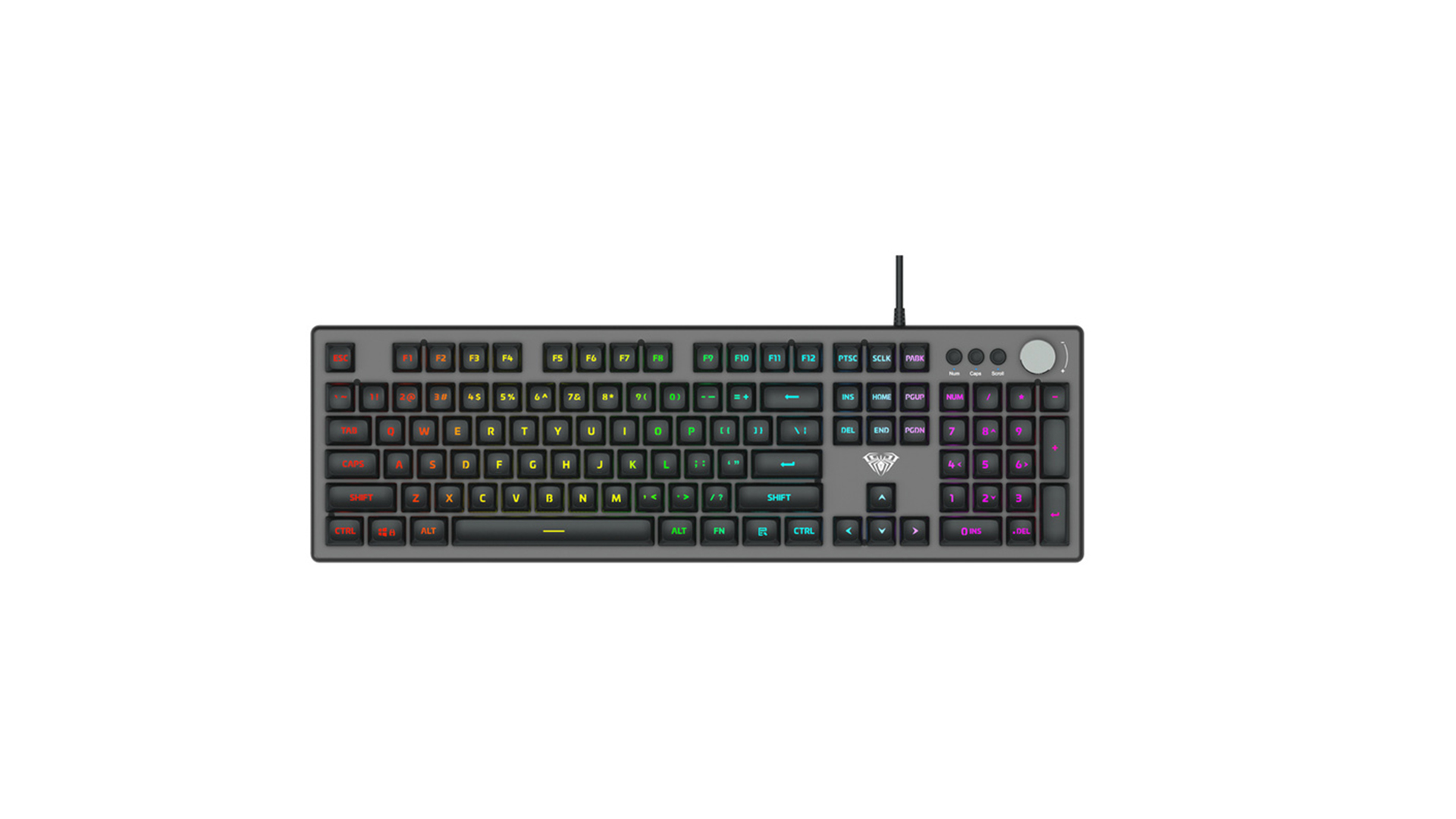 AULA F2028/ Мембранная/ Игровая/ RGB-Подсветка/ 1,6м/ Черный