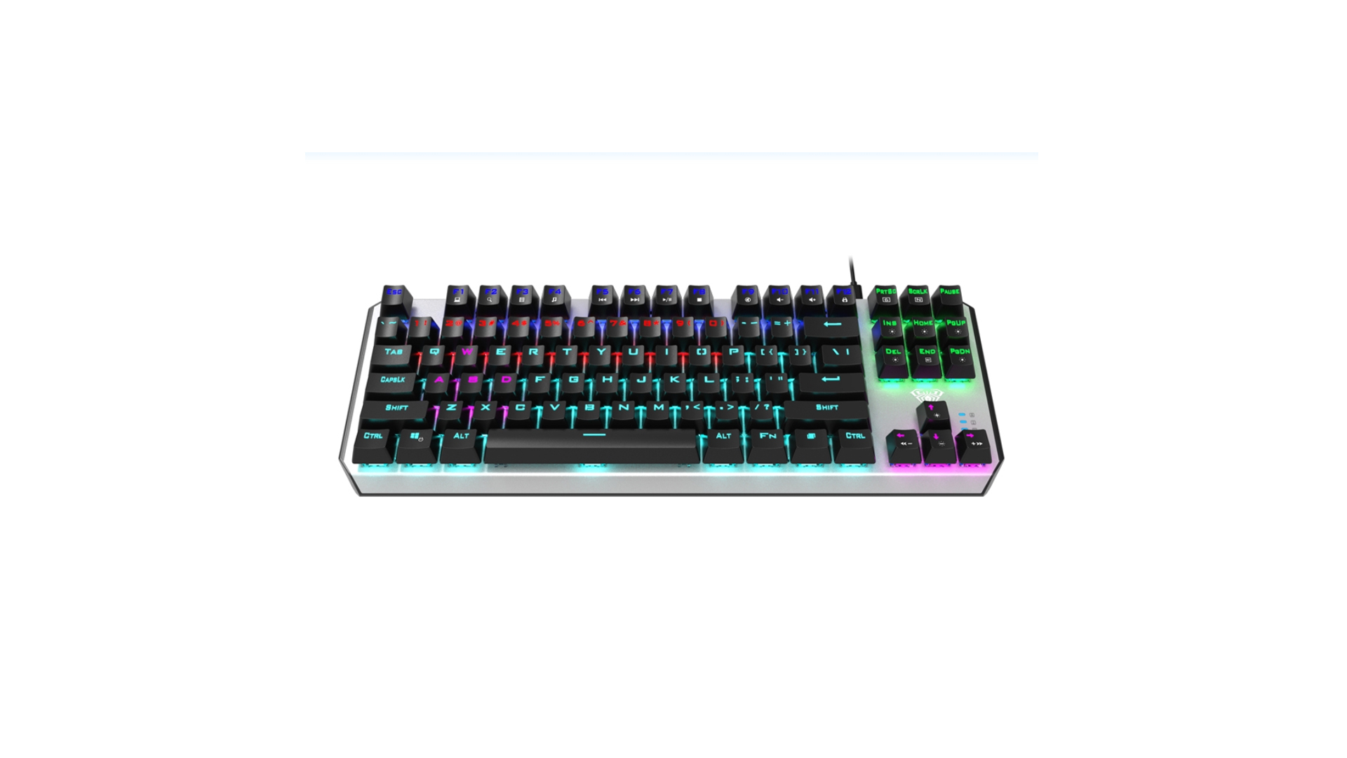 Клавиатура AULA F2067/ Механическая/ Игровая/ RGB-Подсветка/ Type-c/ 1,6м/ Серебристый