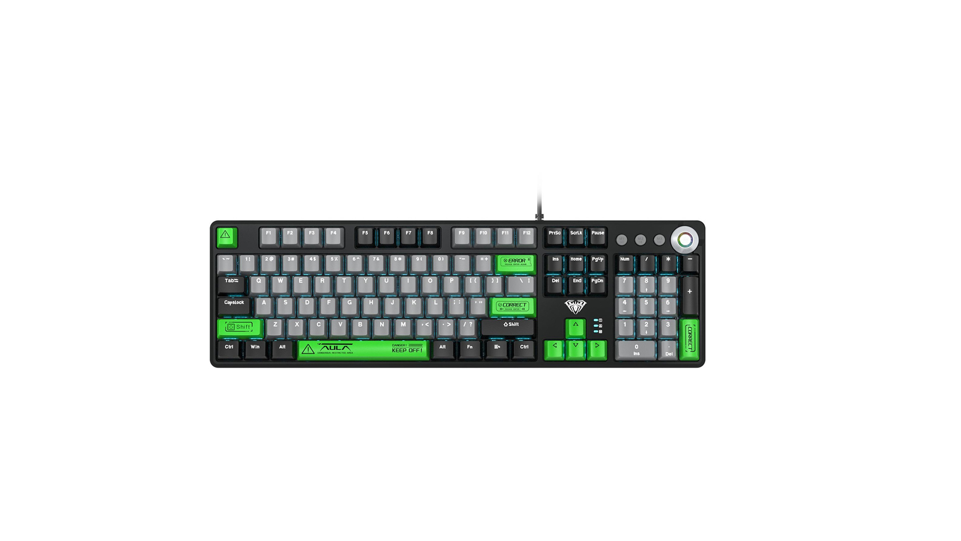 AULA F2088 PRO/ Механическая/ Игровая/ RGB-Подсветка/ Type-c/ 1,6м/ Черный