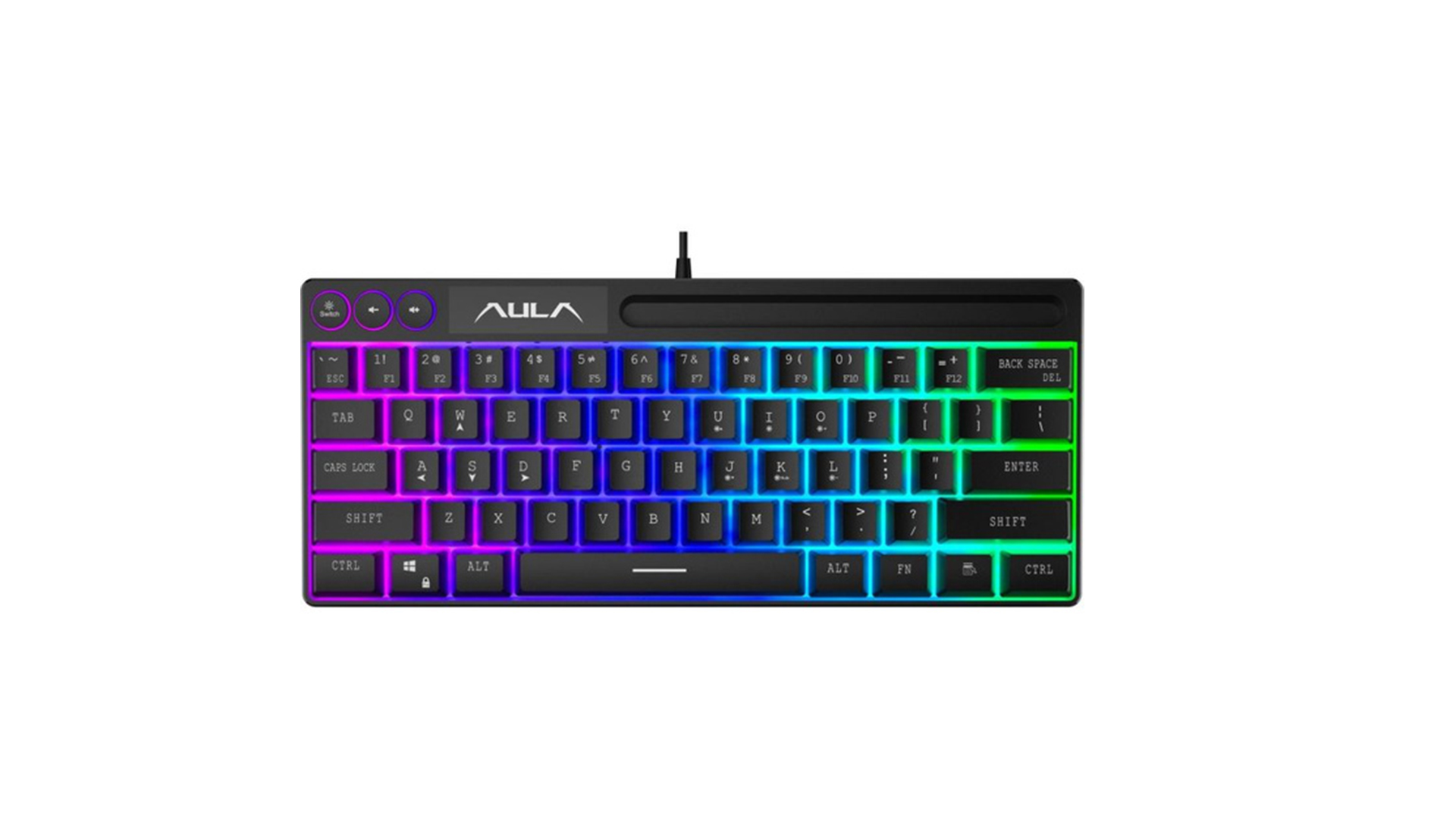 AULA F3061/ Мембранная/ Игровая/ RGB-Подсветка/ 1,6м/ Черный