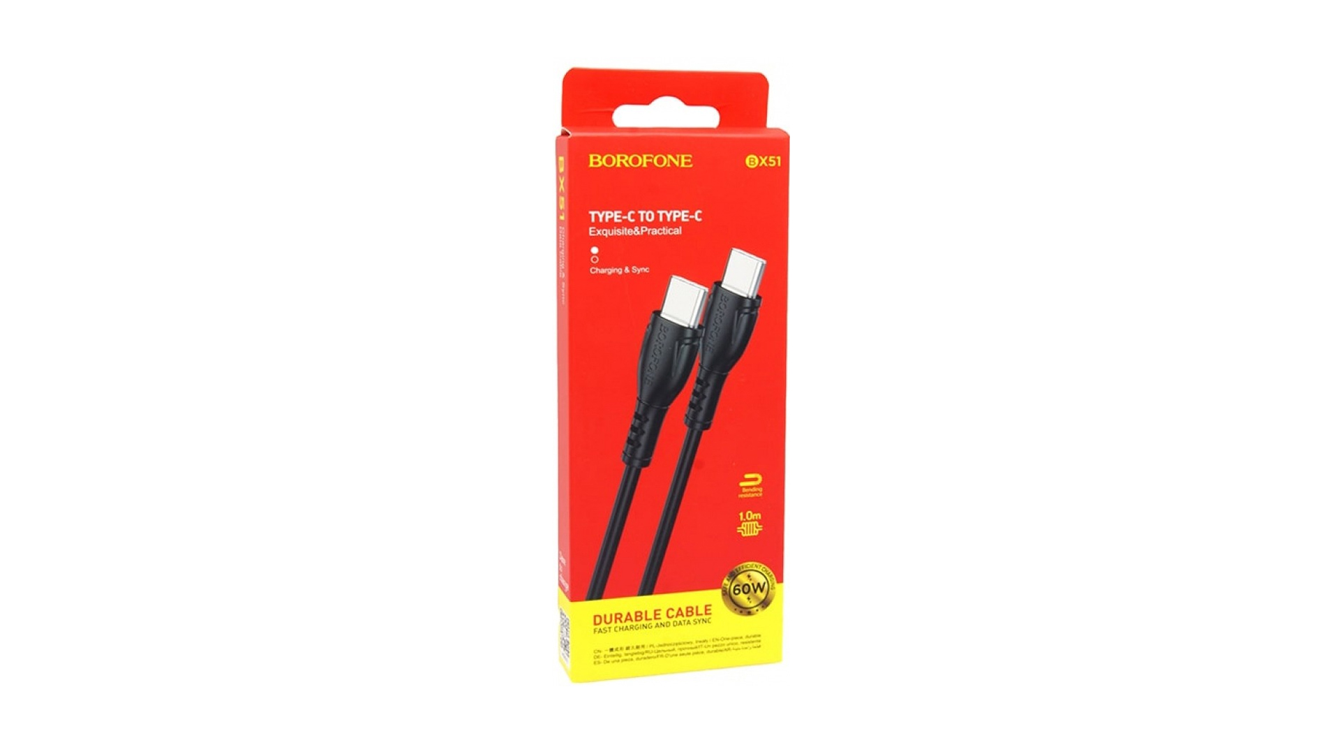 BOROFONE BX51/ TYPE-C - TYPE-C/ 1м/ 60W/ ПВХ/ Черный