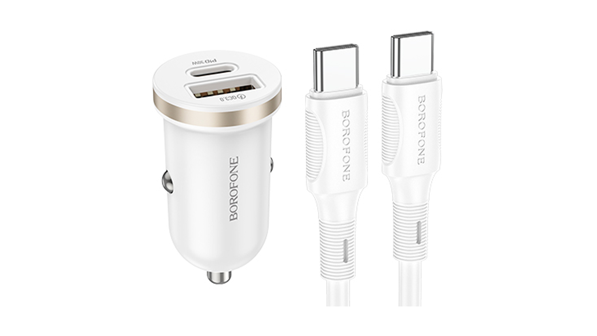 АЗУ BOROFONE BZ22/ кабель Type-C-Type-C/ 1USB/ 1PD/ 30W/ Белый