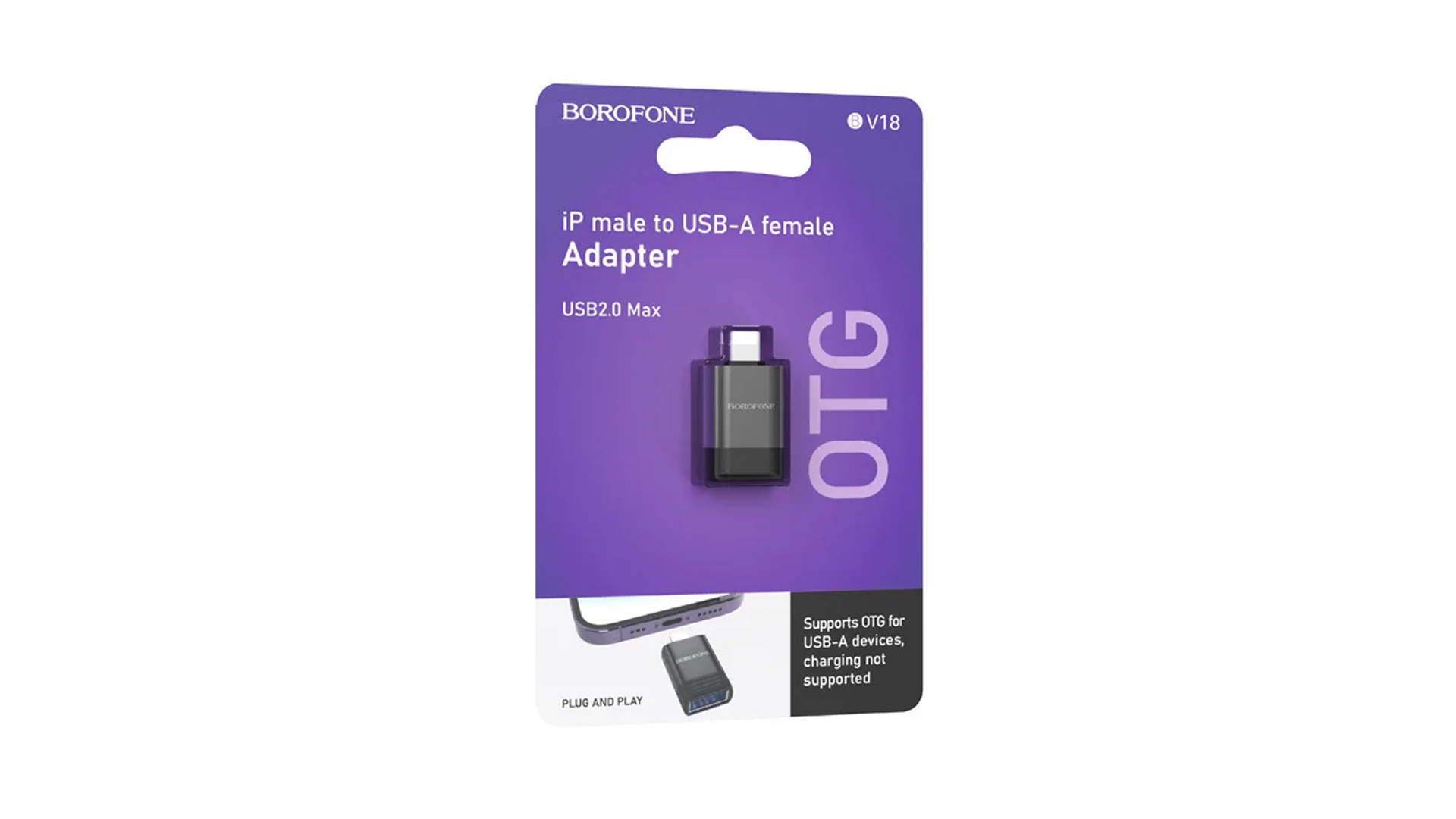 BOROFONE BV18 "OTG" USB - Lightning черный
