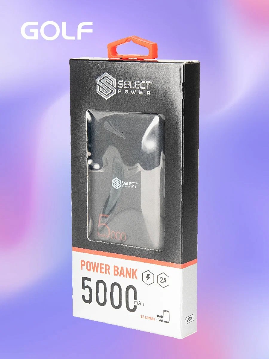GOLF G83 SELECT POWER 5000 mah/In Micro usb/ USB 1А, 2.1A/Black