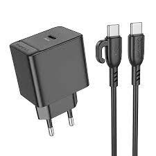 BOROFONE BAS13A/ Сетевое ЗУ + Кабель Type-C--Type-C/ PD/ Выход: 20W/ Черный