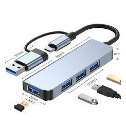 Mivo MH-4011 USB HUB разветвитель 4в1 для компьютера (Type-C, USB)