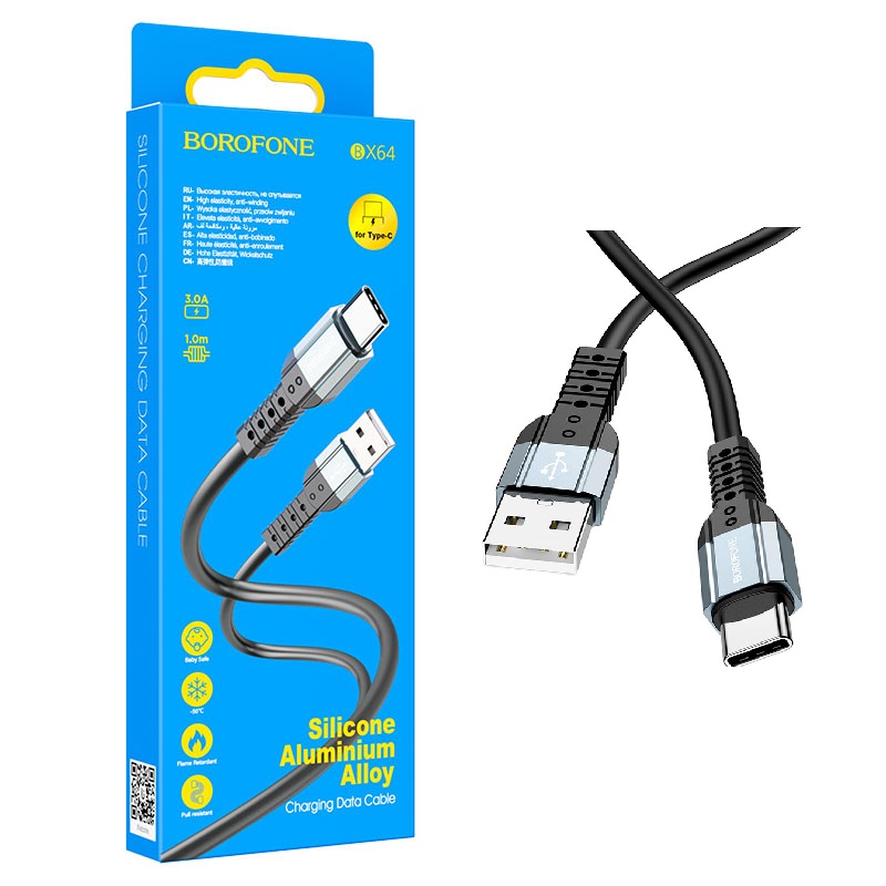 BOROFONE BX64 USB - Type - C 3A 1.0м круглый черный