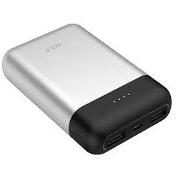 GOLF G71/ Powerbank 10000 mah+ Кабель Micro usb /In Micro usb,Type-C/Out Type-C,USB1А,2.1A/Al/Silver