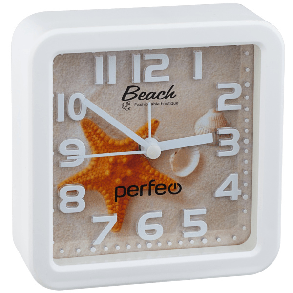 Perfeo Quartz часы-будильник "PF-TC-014", квадратные 10,5*10,5 см, звезда