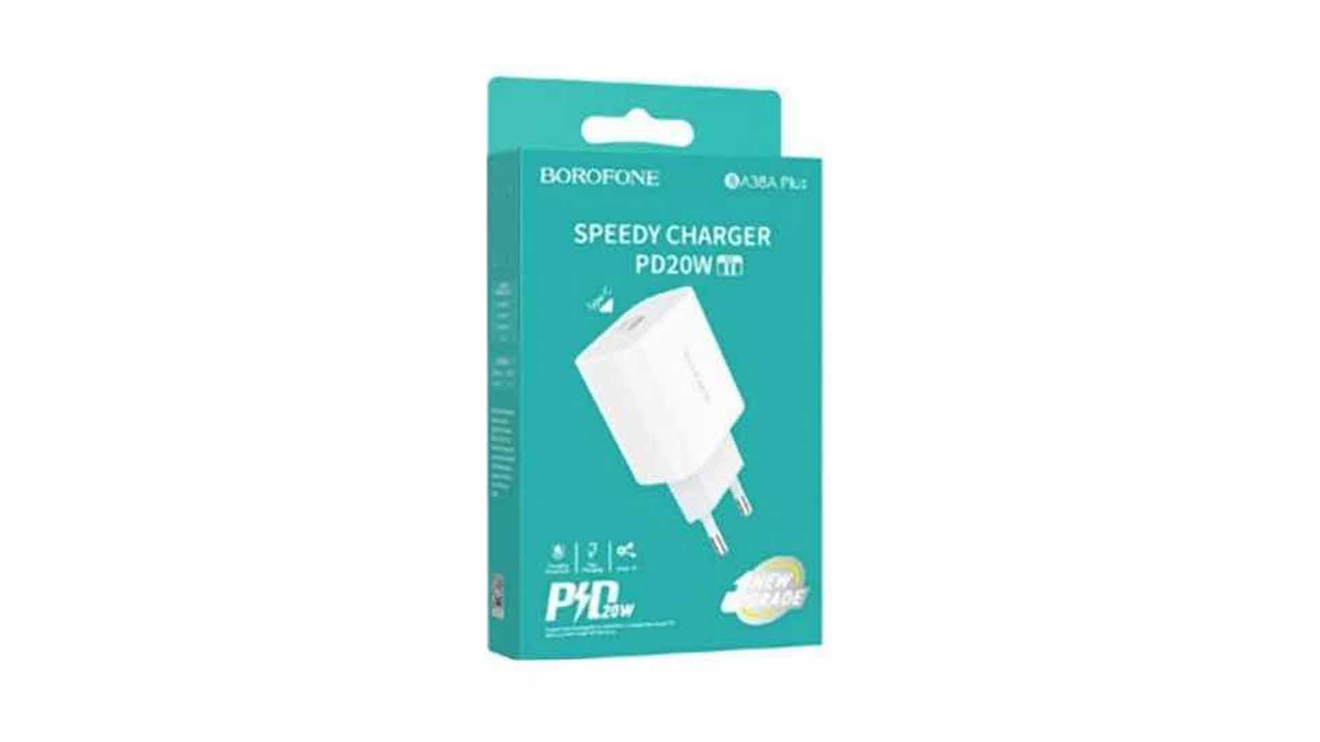 BOROFONE BA38A Plus/ Сетевое ЗУ/ PD/ Выход: 20W/ Белый