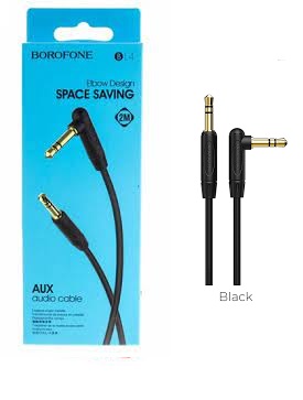 BOROFONE BL4 AUX Jack3.5 (M) - Jack3.5 (M)  2 метра ТПЭ чёрный