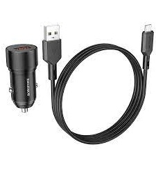 BOROFONE BZ19A/ кабель Micro USB/ 1USB/ 18W/ QC3.0/ Черный