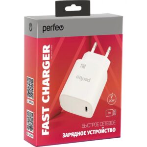 PERFEO Сетевое зарядное устройство с разъемом TYPE-C, 20W, белый (I4660)