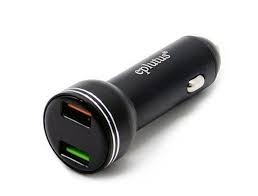 EPLUTUS CU-504Q/ 2USB/ 2.4А/ Удлиненый ВАЗ,ГАЗ/ QC3.0/ Дисплей/ Черный