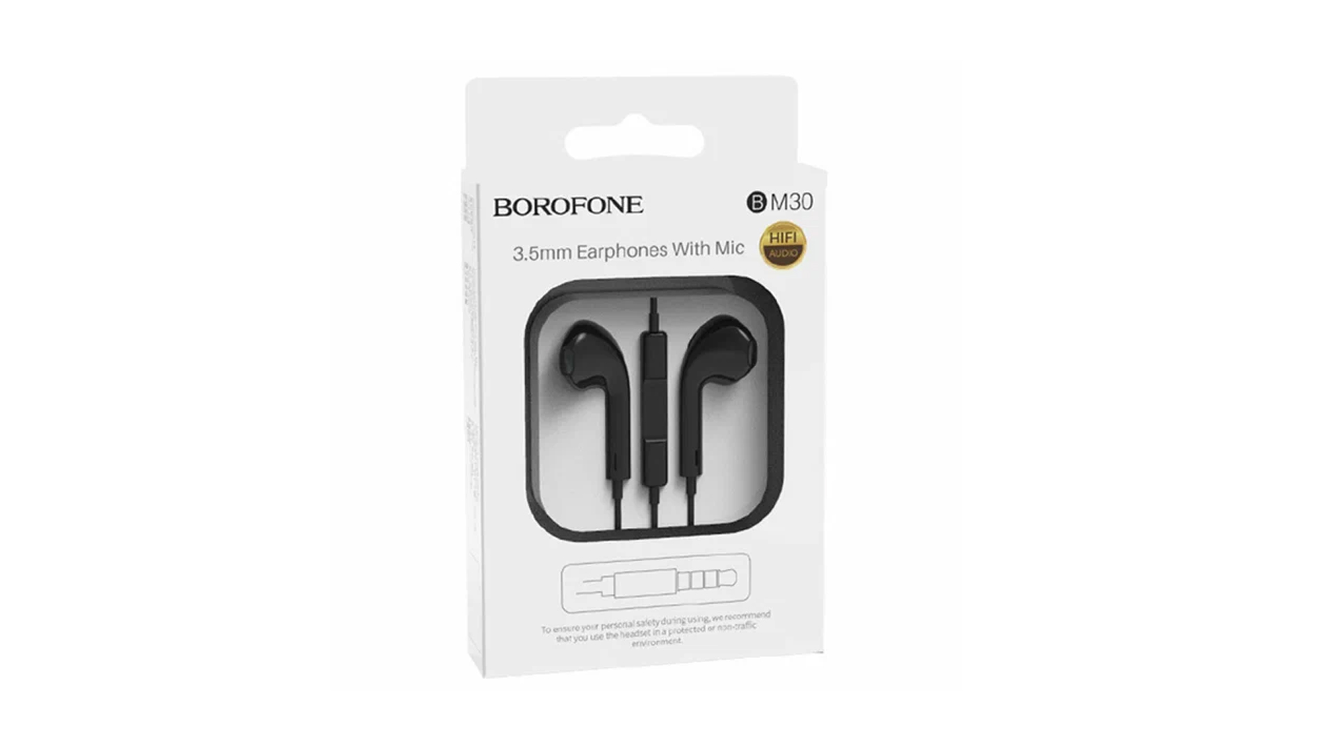 Наушники BOROFONE BM30/ Вкладыши/ Регулировка громкости/ 1,2м/ Jack 3.5мм/ Черный