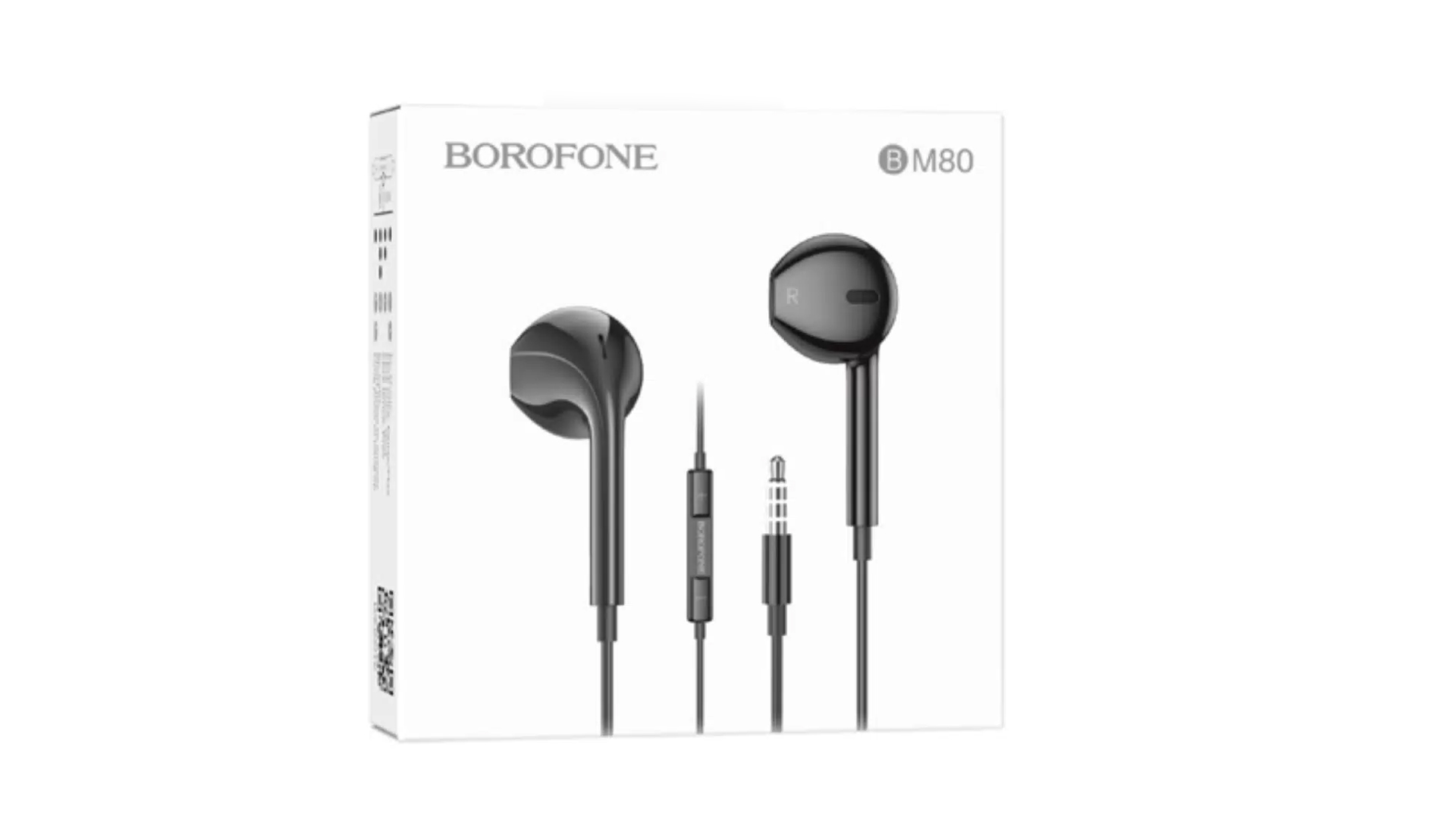 Наушники BOROFONE BM80/ Вкладыши/ Регулировка громкости/ 1,2м/ Jack 3.5мм/ Черный
