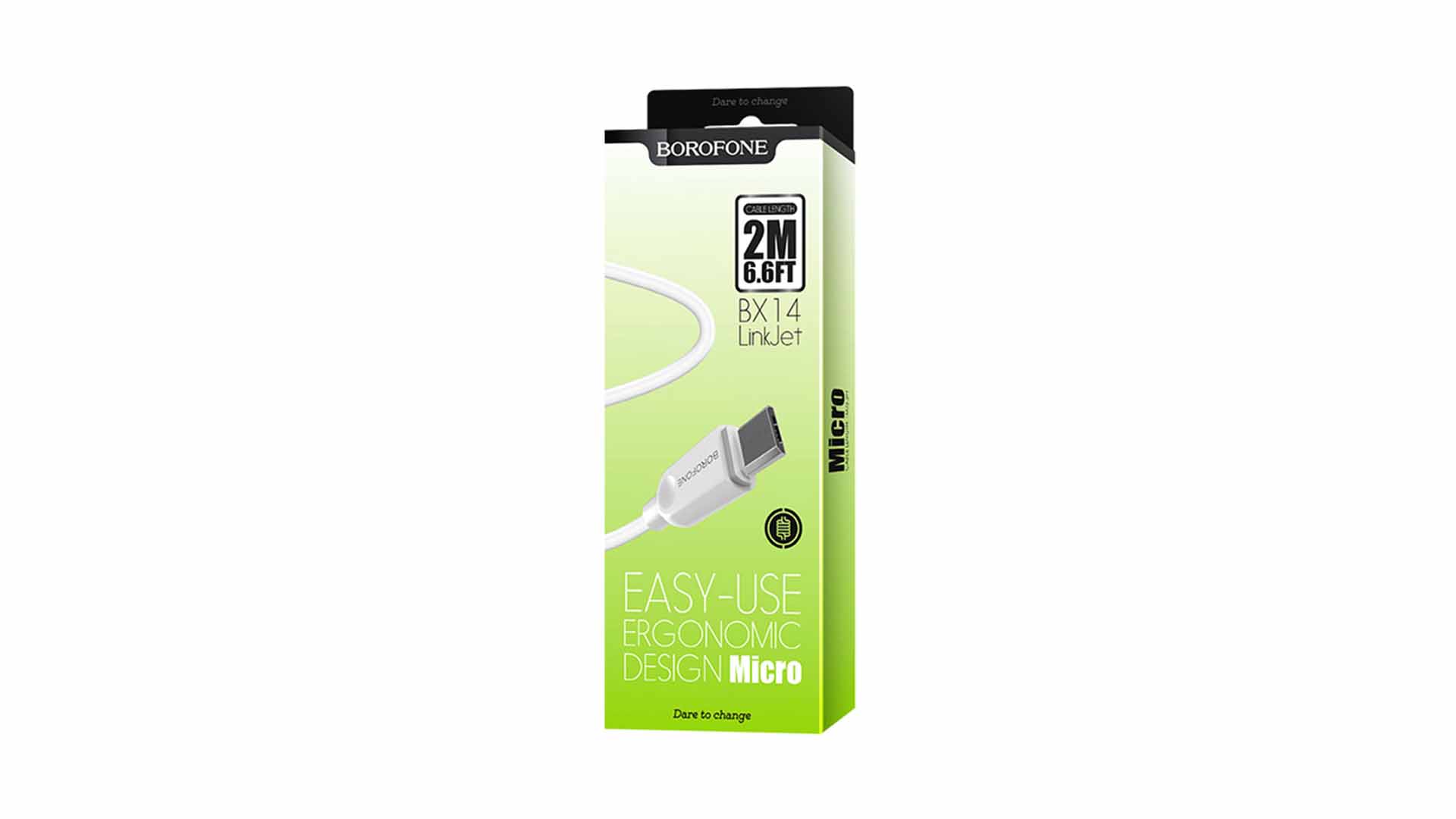 Кабель BOROFONE BX14/ USB - Micro/ 2м/ 2A/ ПВХ/ Белый
