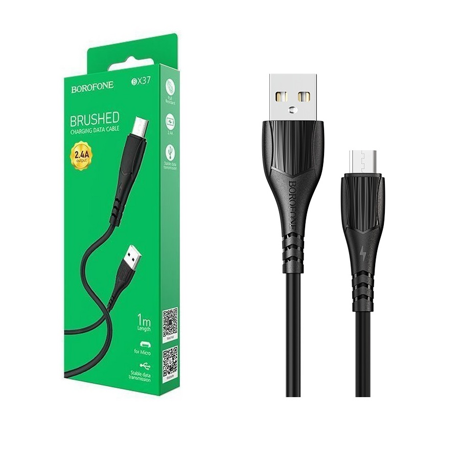 BOROFONE BX37 MicroUSB 1.0м круглый 2.4A  черный