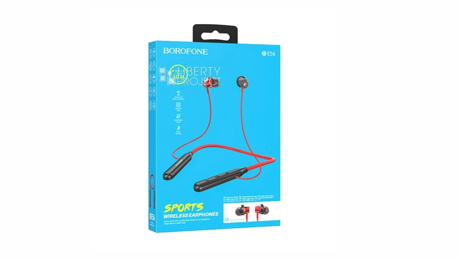 Наушники беспроводные BOROFONE BE56/ Вакуумные/ С микрофоном/ 200mAh/ Красный