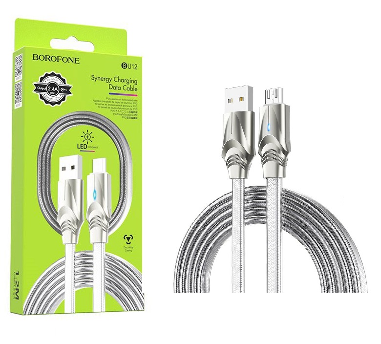 BOROFONE BU12 USB - Type - C 2,4A 1.2м нейлон черный