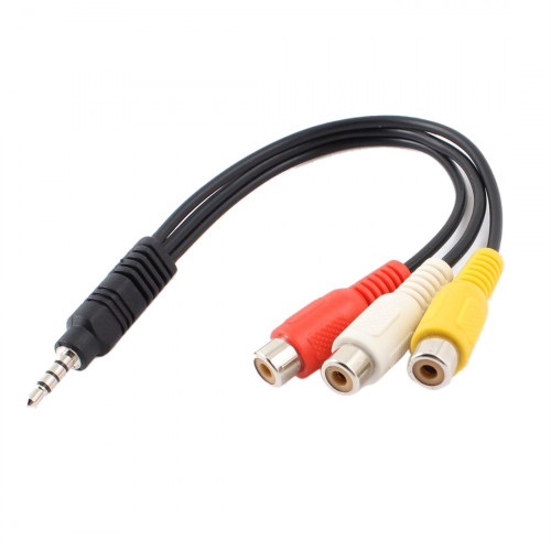 Переходник штекер 3,5 мм 4С - 3 гнезда RCA   L: 0,2 м   RGB   ВВ