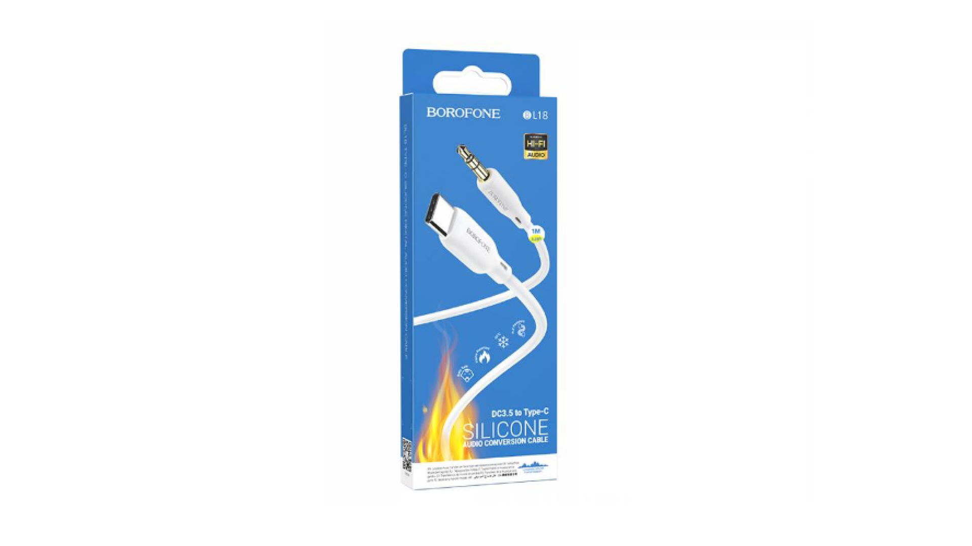 Кабель BOROFONE BL18/ TYPE-C на JACK 3.5/ 1м/ Белая