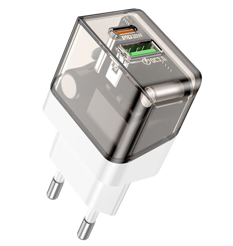 BOROFONE BA80A/ Сетевое ЗУ/ 1USB/ PD/ Выход: 18W+20W/ Белый