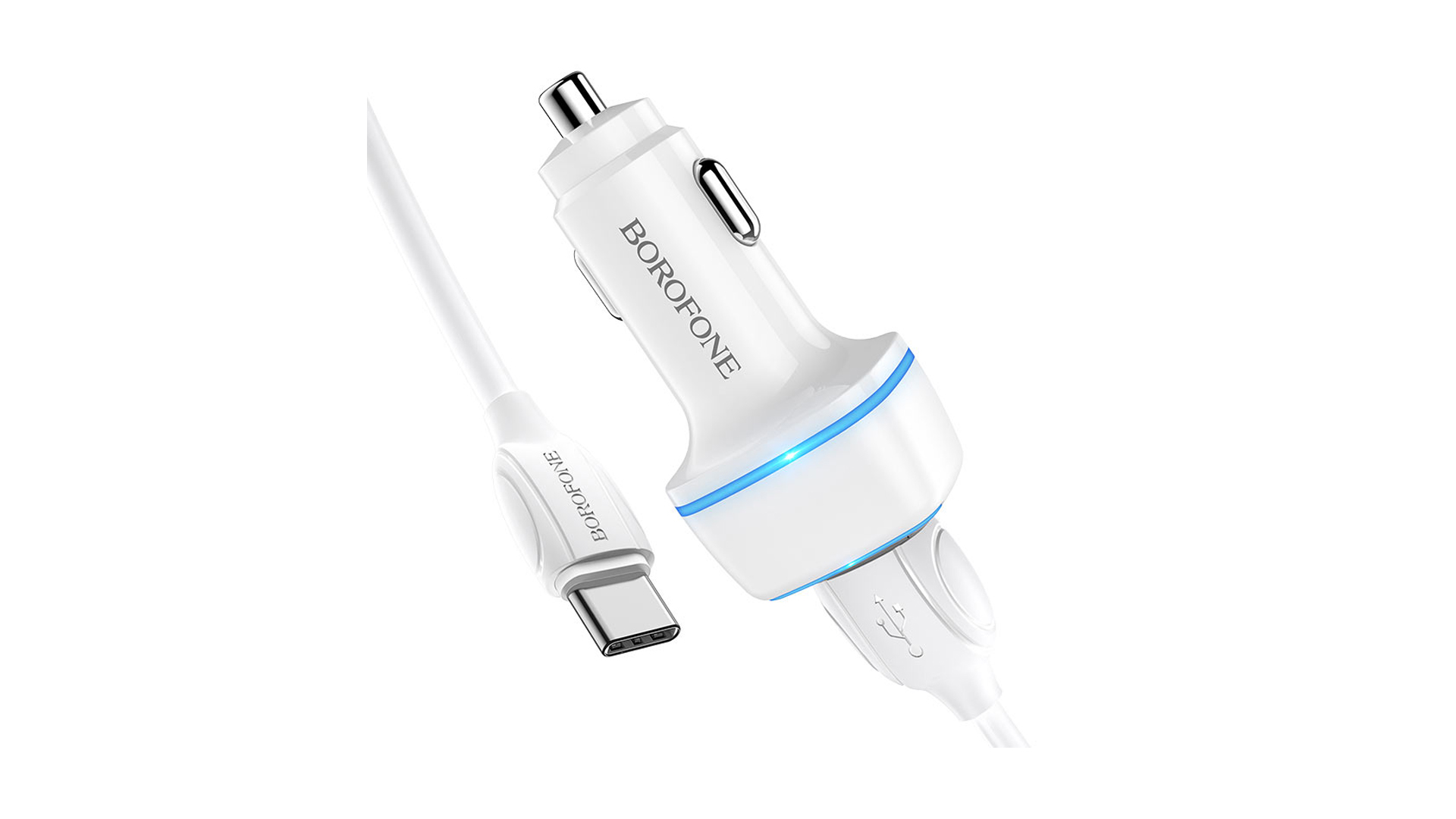 АЗУ BOROFONE BZ14/ 2хUSB-А, 2.4A/ Type-C/ 1м/ Белый
