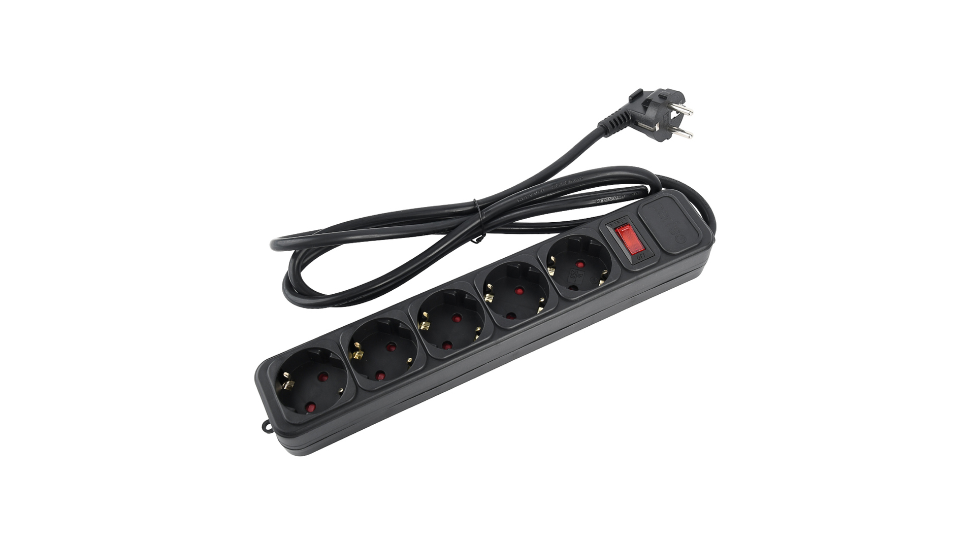 Perfeo сетевой фильтр "REAL POWER", 5,0м, 5 розеток, 16А, 3500 Вт, тройная защита, черный.