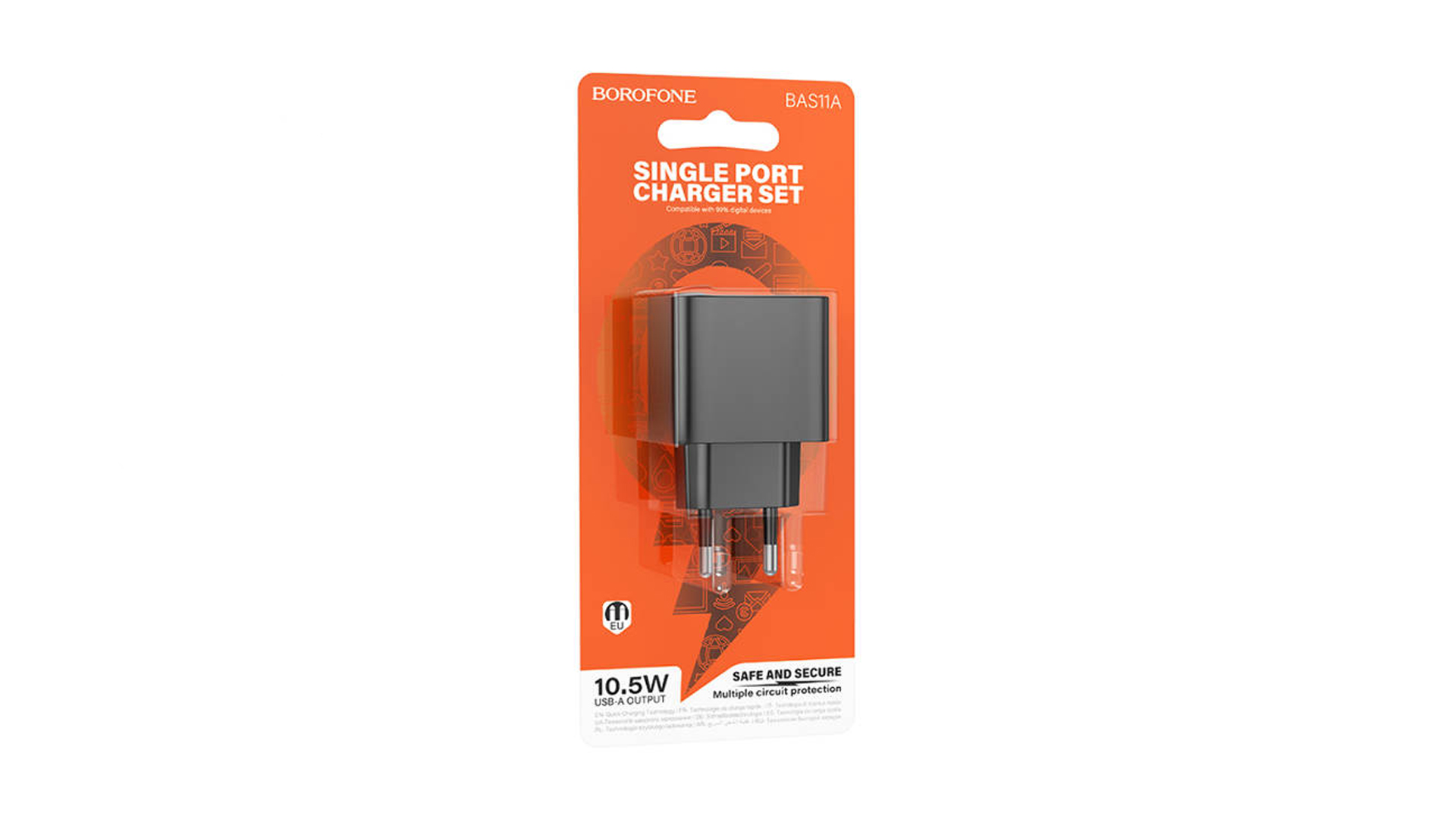 BOROFONE BAS11A/ Сетевое ЗУ/ 1USB/ Выход: 10,5W/ 2,1A/ Черный