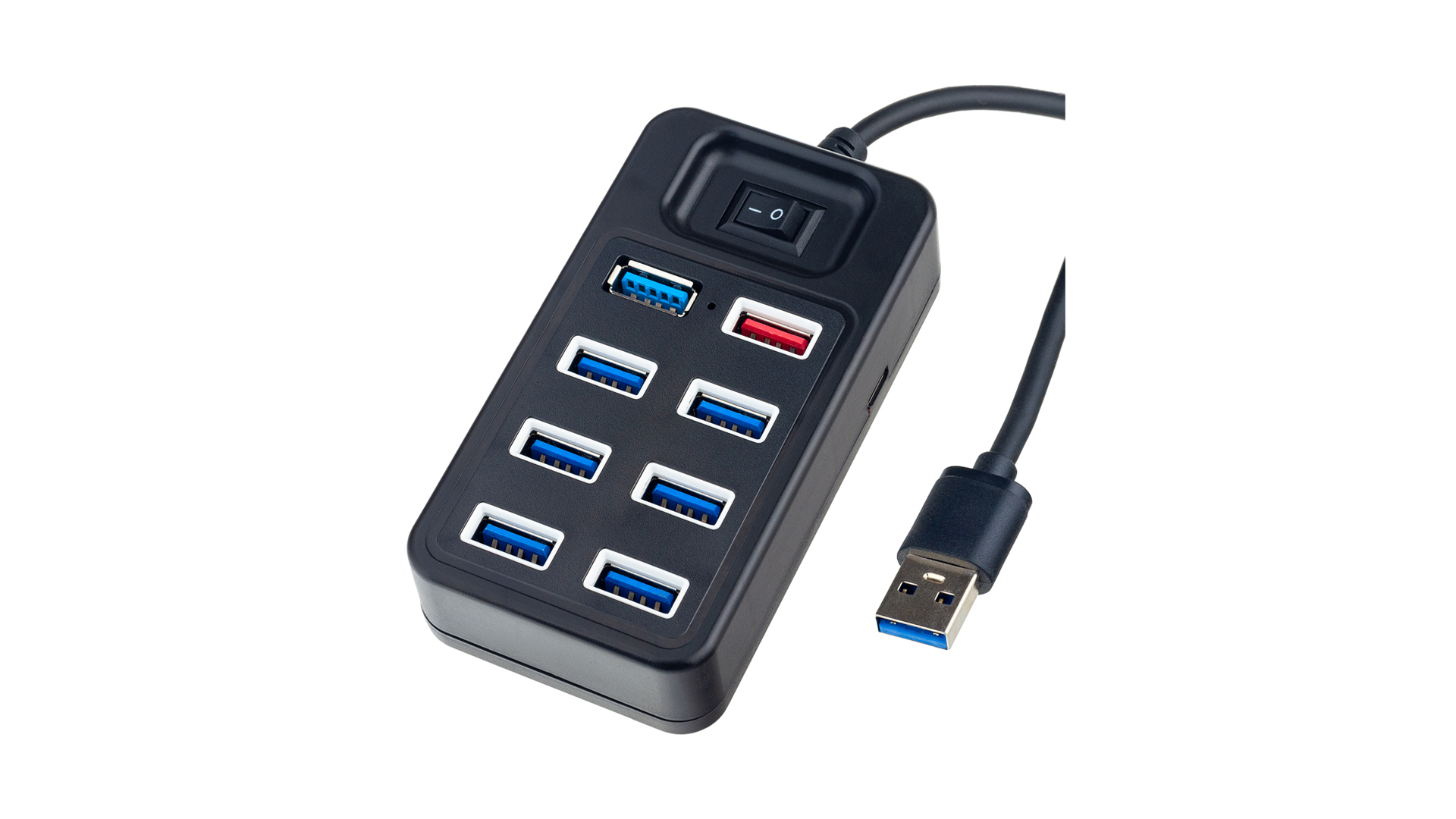 Perfeo USB-HUB 1 Port 3.0+7 Port 2.0 (PF-H050 Black) чёрный