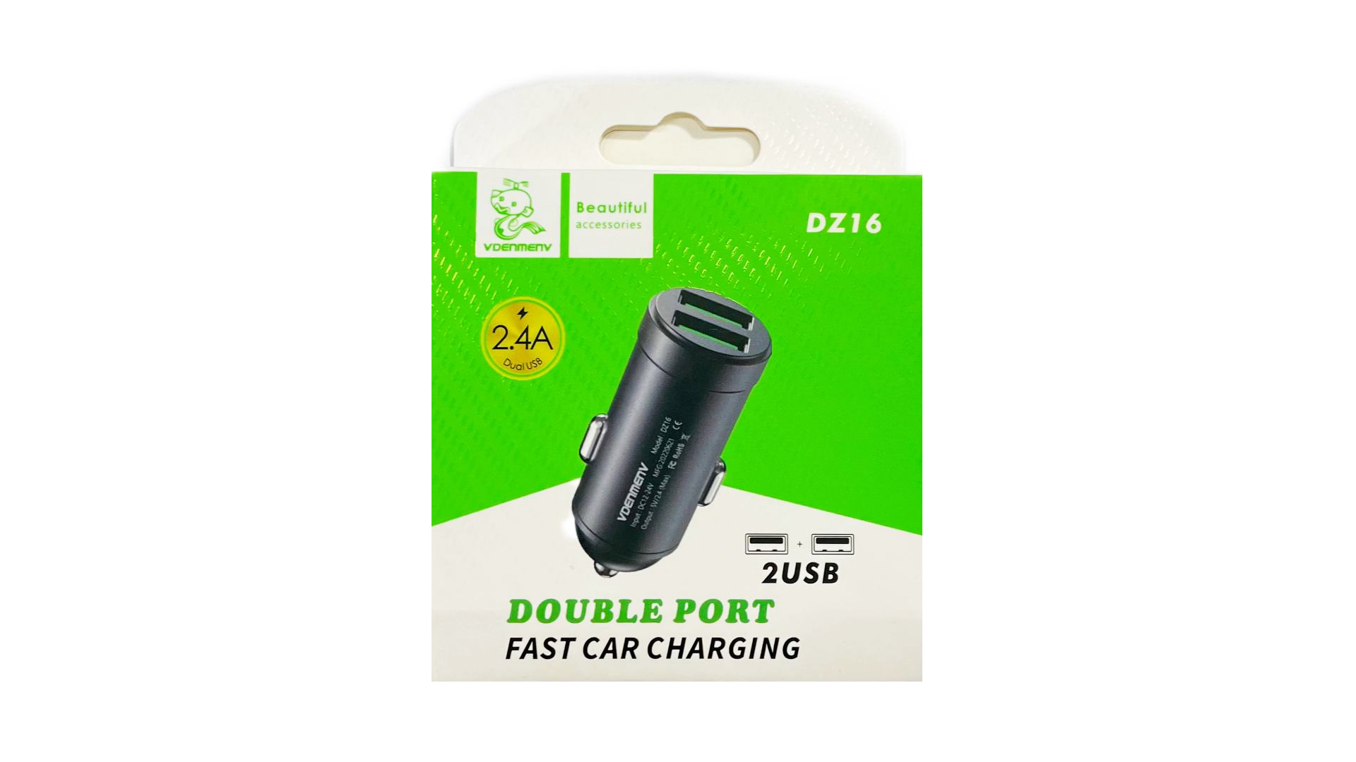 АЗУ DENMEN DZ16/ 2USB/ 2,1A/ Черный