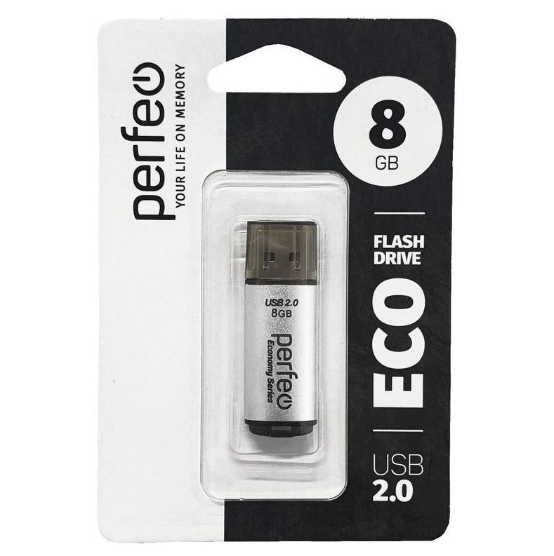 USB Флэш-накопитель Perfeo E04/ 8GB/ USB 2.0/ Серебряный