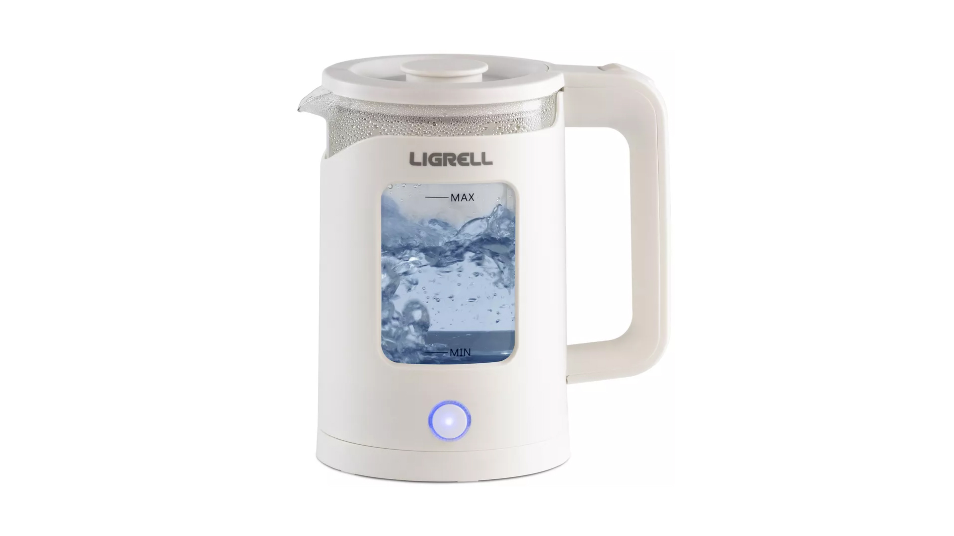 Чайник эл LIGRELL LEK-1732GW (1.7л,LED-подсв.,корп. из стекла и пластика, белый, 2000Вт)