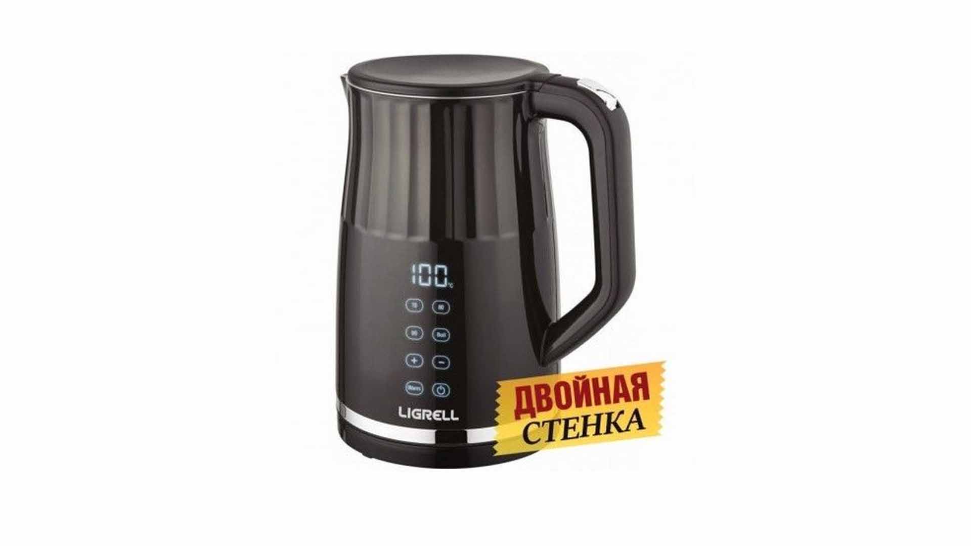 Чайник эл. LIGRELL LEK-1787SE (1.7л,сенсорное упр,выбор темпер.режима,2200Вт,черный)