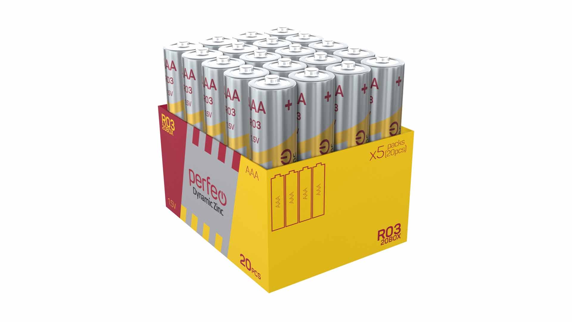 Батарейка Perfeo R03/20BOX Dynamic Zinc
