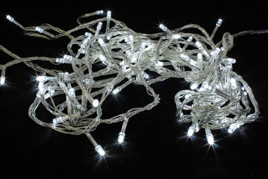 Гирлянда LED-100B/ Прозрачные провода/ Диодные/ Белый
