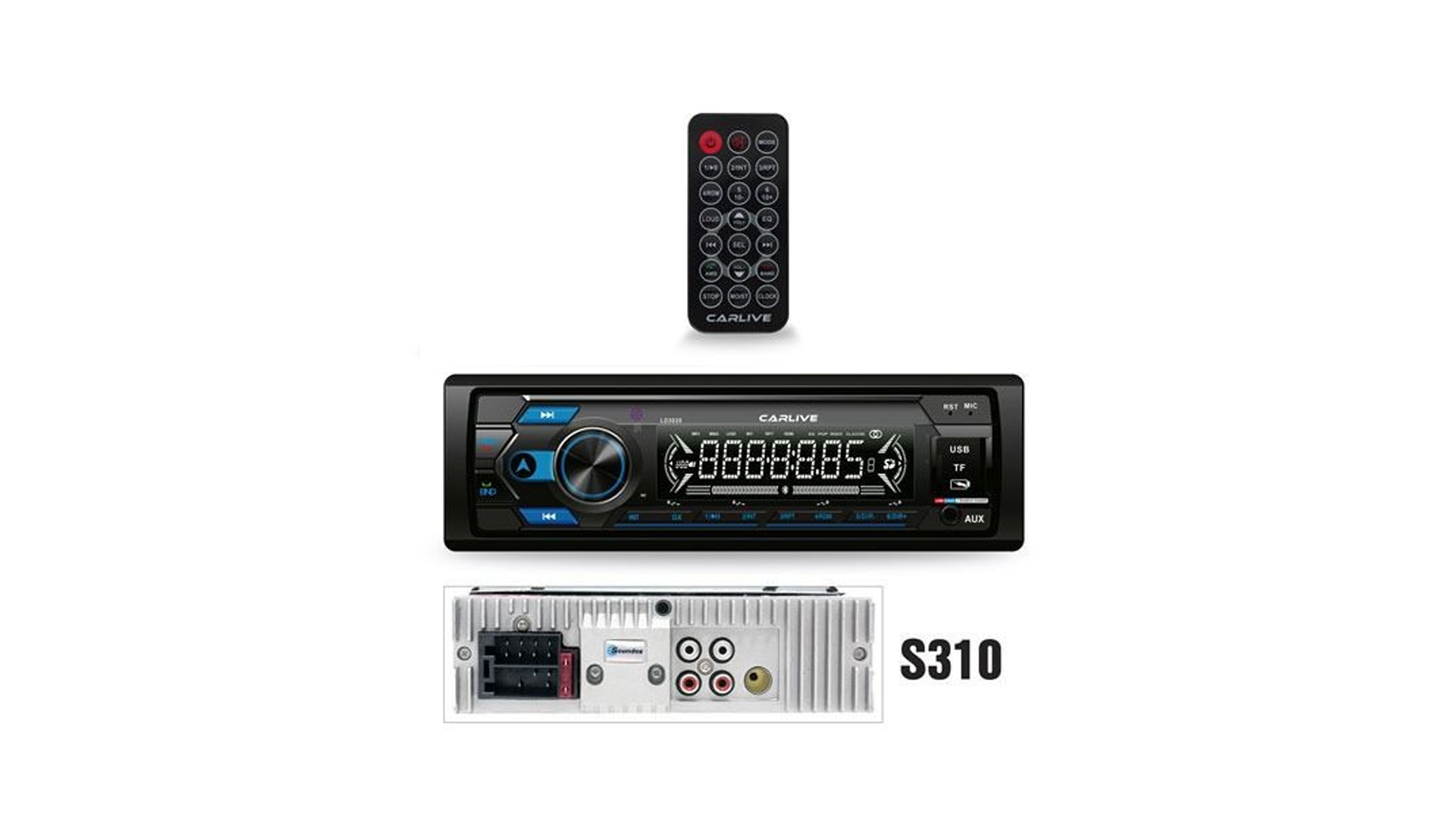 Автомагнитола CarLive LD3070 LED.2USB.BT.TF.FM.ISO.4RCA  24V